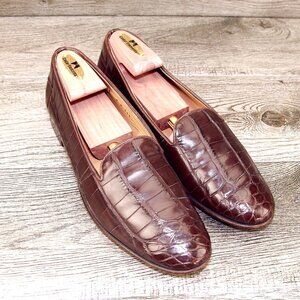 $ 1370+ Neiman Marcus GRAVATI Women's 9 M Genuine ALLIGATOR Brown *add $15 Trees